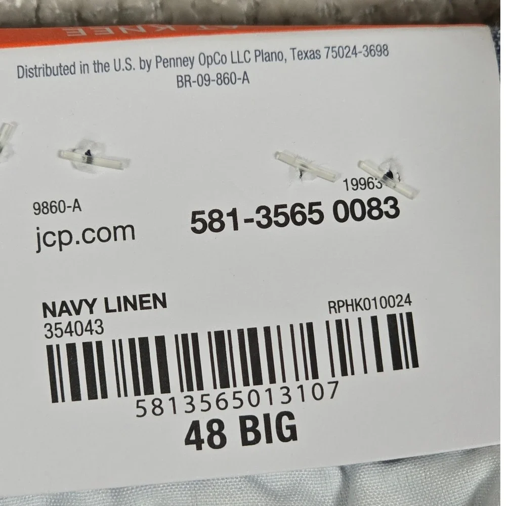 St Johns Bay Mens 48 Big Navy Linen‎ Blend Flat Front Shorts 10 Inch Inseam New